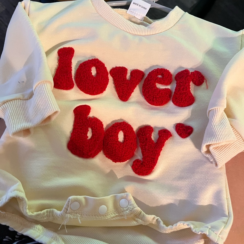 Lover Boy Cream and Red Kids Top